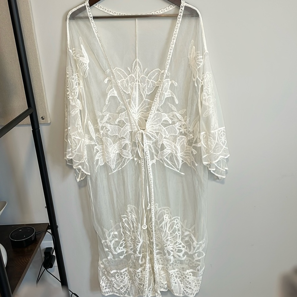 NEW White Lace Kimono